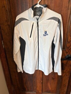 Antigua Kansas City Royals zip jacket white gray Women XL NWT